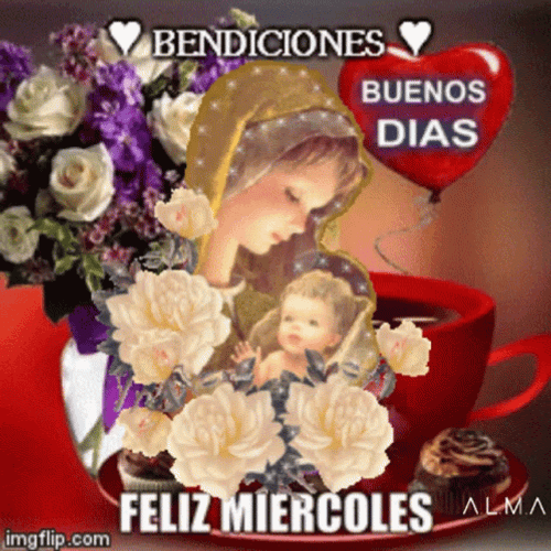 Mary Carrying Baby Jesus Bendiciones Sticker GIF