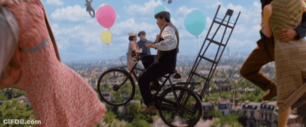 Mary Poppins Flying Bike GIF