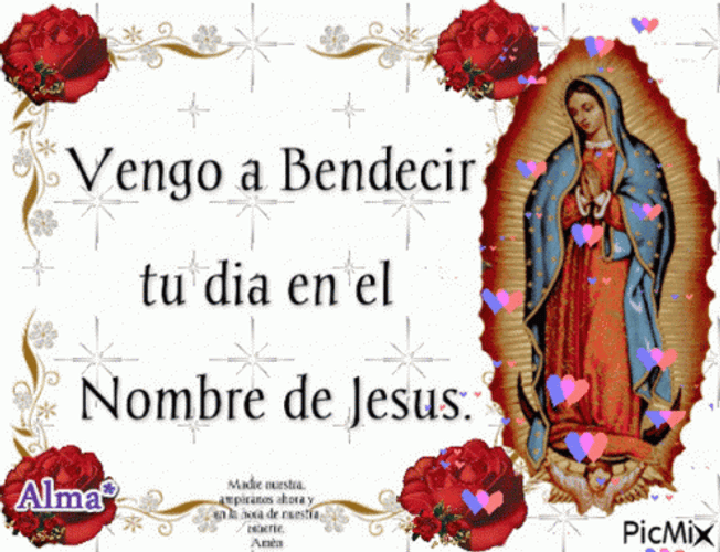 Mary Vengo A Bendiciones Card Sticker GIF