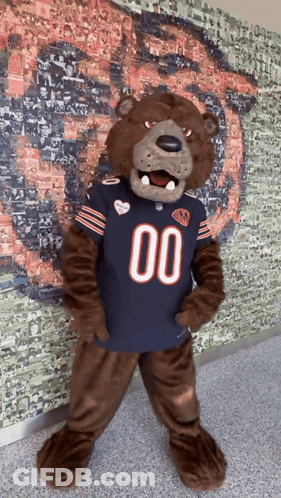 Mascot Bear In Jersey Number 00 GIF