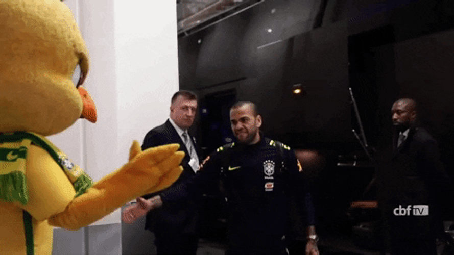 Mascot Brazil Bird Hugging Man GIF