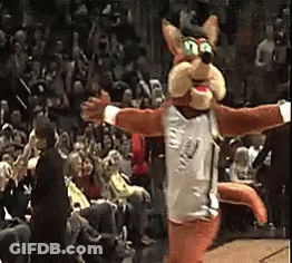 Mascot Dancing In Front Of Crowd GIF
