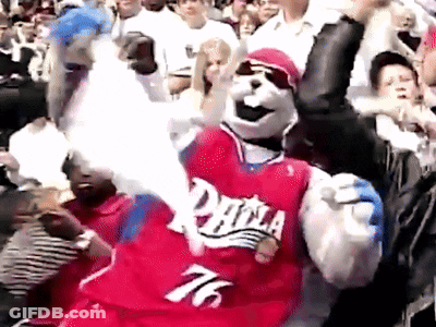 Mascot Dancing In Philadelphia 76 Jersey GIF