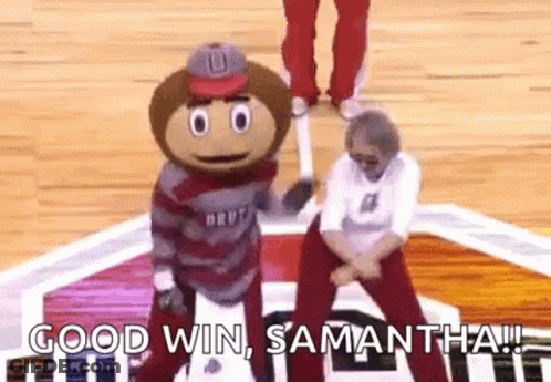 Mascot Dancing On Basketball Court GIF