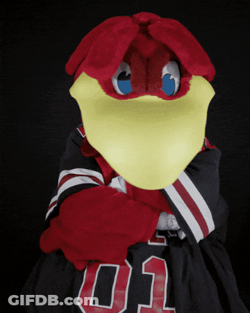 Mascot In Black And Red Jersey Number 01 GIF