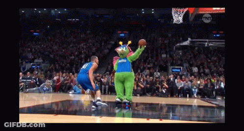 Mascot In Blue Jersey Number 24 GIF