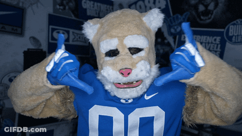 Mascot In Blue Number 00 Jersey GIF