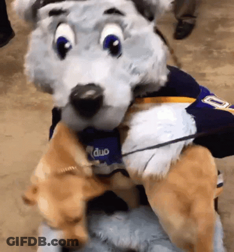 Mascot In Blue Shirt Number 7 GIF