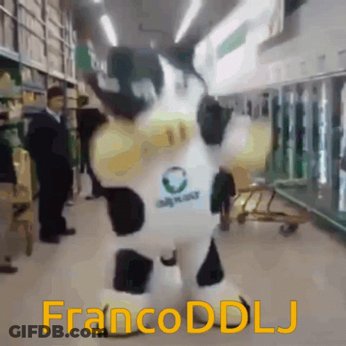 Mascot In Cow Costume Francoddllj GIF