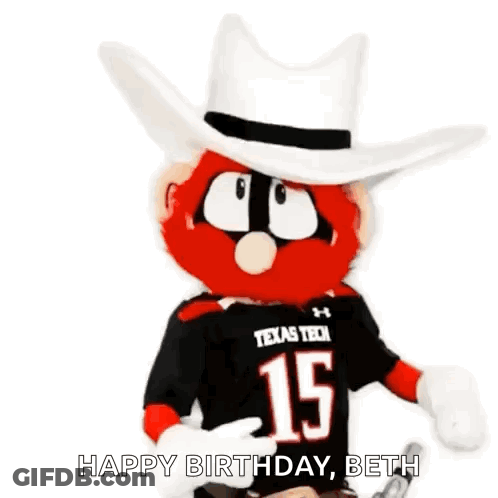 Mascot In Cowboy Hat And Jersey 15 Dancing GIF
