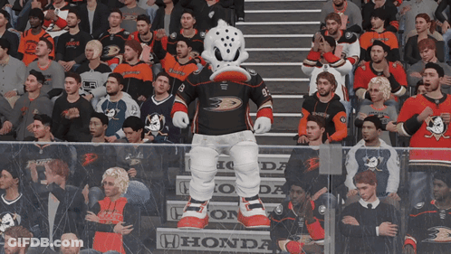 Mascot In Ducks Jersey GIF