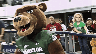 Mascot In Green Baylor Jersey GIF