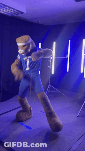Mascot In Kentucky Jersey Dancing GIF