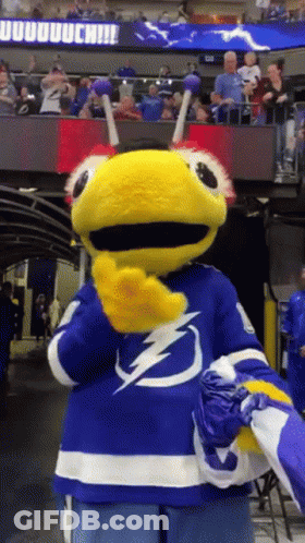 Mascot In Lightning Jersey GIF