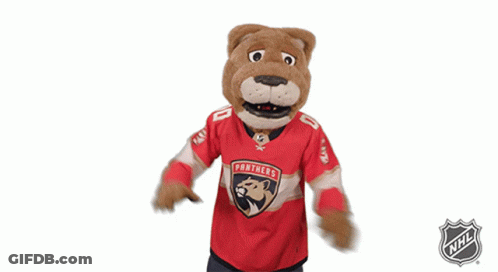 Mascot In Panthers Jersey Waving GIF