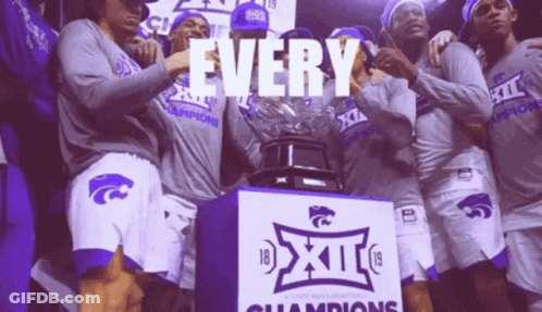 Mascot In Purple Jersey Holding Flag Saying Love You Sweet Dreams Baby GIF