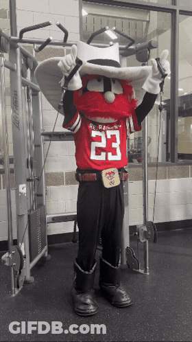 Mascot In Red Jersey Number 23 GIF