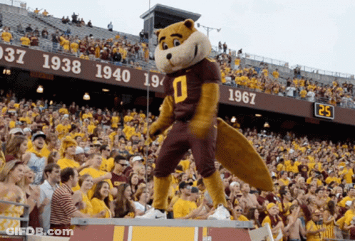 Mascot In Stadium With Scoreboard 1967 GIF