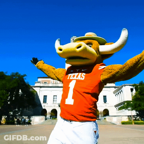 Mascot In Texas Jersey Number 1 GIF