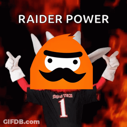 Mascot In Texas Tech Jersey GIF