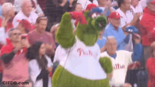 Mascot In White Phillies Shirt GIF