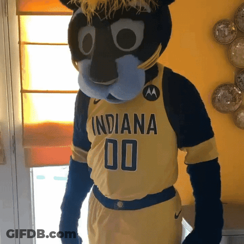 Mascot In Yellow Indiana Jersey Number 00 GIF