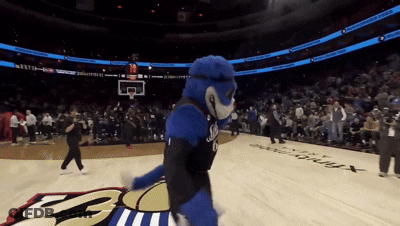 Mascot On Basketball Court Number 10 GIF