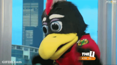 Mascot On TV Screen Saying U GIF