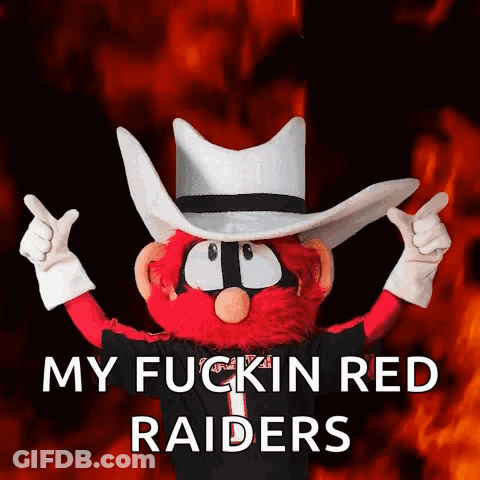 Mascot Saying My Fuckin Red Raiders With Fire GIF