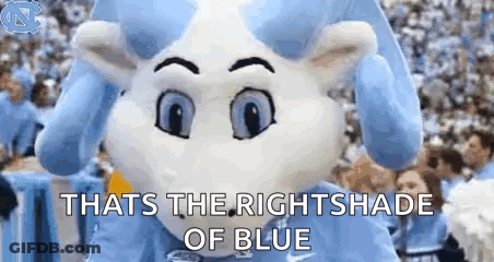 Mascot Saying That's The Rightshade Of Blue GIF