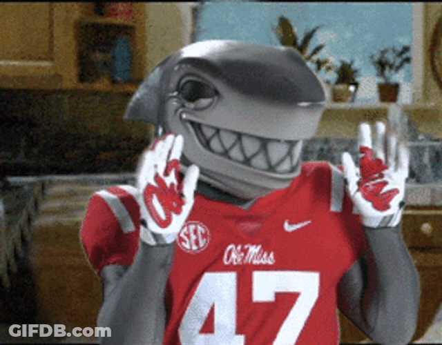 Mascot Shark Ole Miss Rebels GIF
