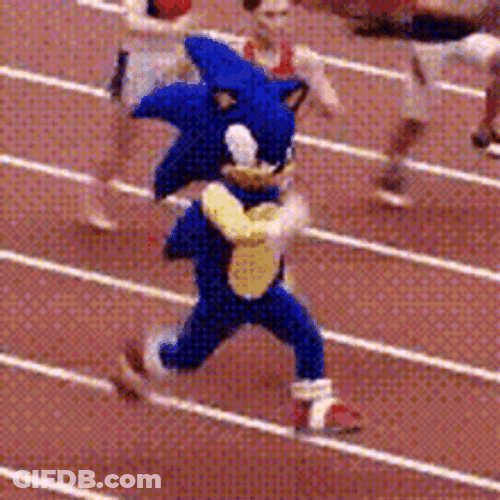 Mascot Sonic Running Fast Track And Field GIF