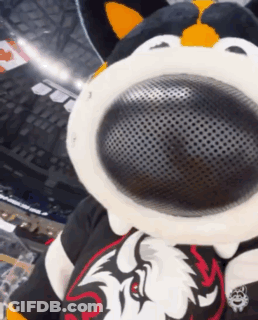 Mascot Taking Selfie In Black White Shirt GIF