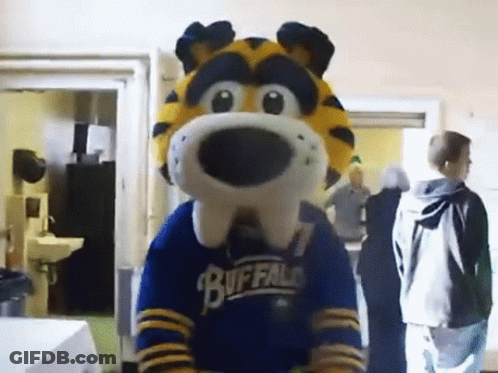 Mascot Wearing Buffalo Jersey GIF
