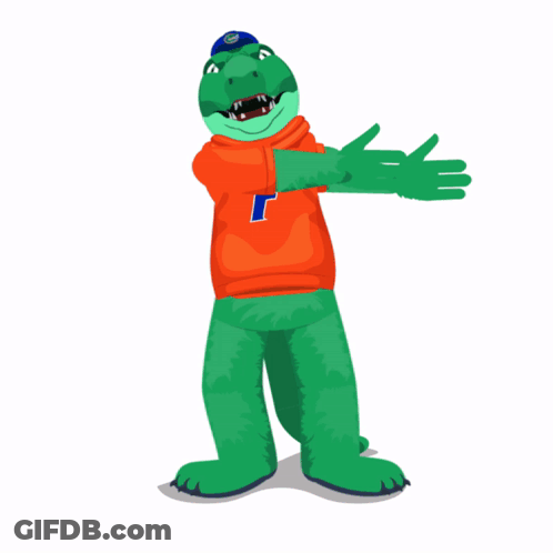 Mascot Wearing Go Gators Shirt GIF