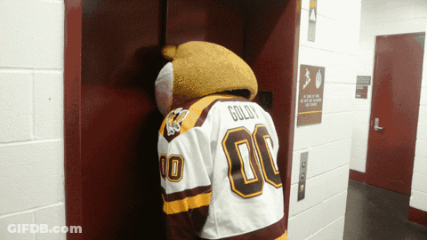 Mascot Wearing Goldy Jersey GIF