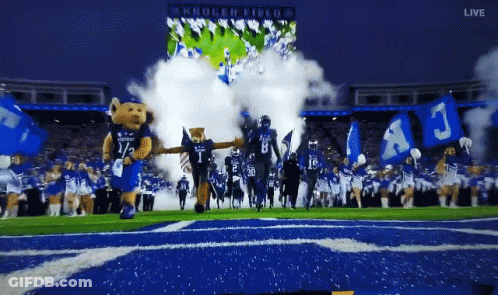 Mascot Wearing Hat With Letter O GIF