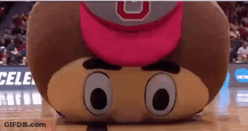 Mascot Wearing Hat With Letter O GIF