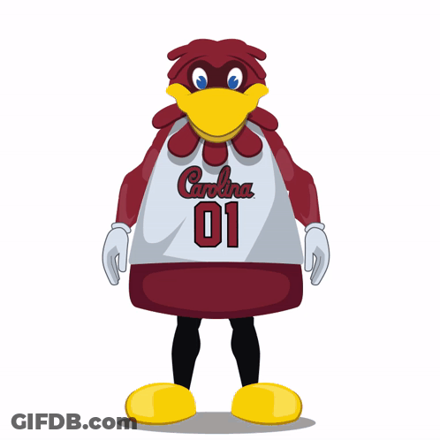 Mascot Wearing Jersey Saying Carolina GIF