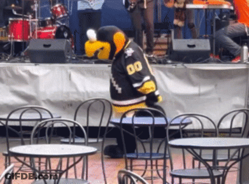 Mascot Wearing Jersey With Number 00 GIF