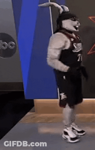 Mascot Wearing Number 71 Jersey GIF