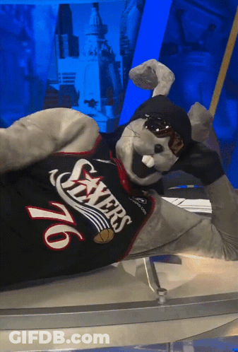 Mascot Wearing Sixers Jersey GIF