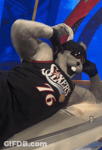 Mascot Wearing Sixers Jersey GIF