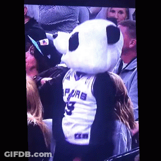 Mascot Wearing Spurs Jersey GIF
