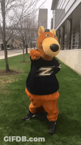 Mascot Wearing Z Shirt GIF