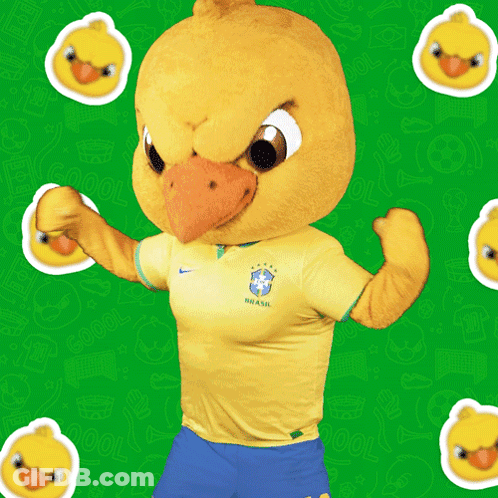 Mascot With Brasil Shirt GIF