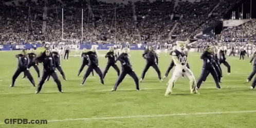 Mascot With Letter C On Shirt GIF