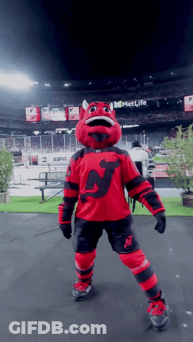 Mascot With Letter J On Shirt GIF