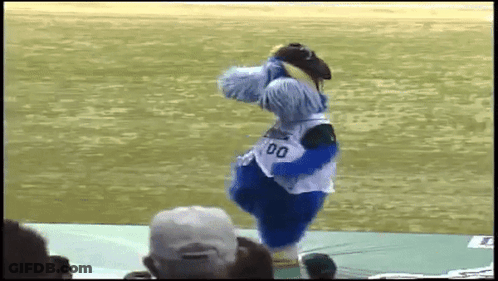 Mascot With Number 00 Jersey GIF