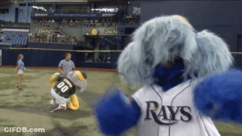 Mascot With Number 00 On Jersey GIF